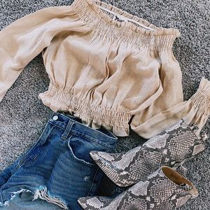 Show Me Your Mumu Desert Off-the-Shoulder Crop